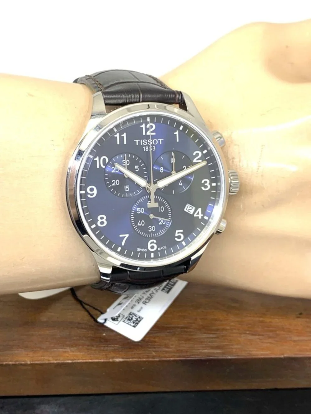Tissot Men's Watch Swiss Quartz Blue Dial 45mm Brown Leather Band T1166171604700